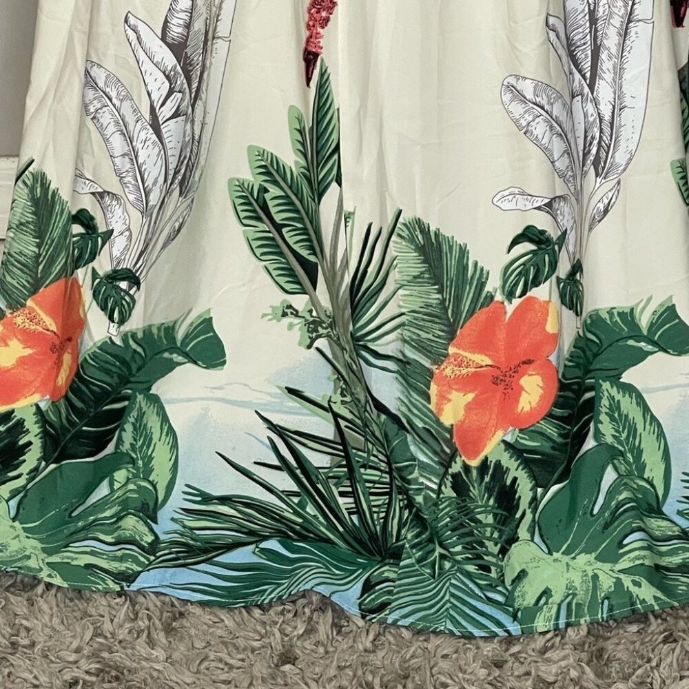 Floral Maxi Sundress with Plunge Neckline - Picture 5 of 7